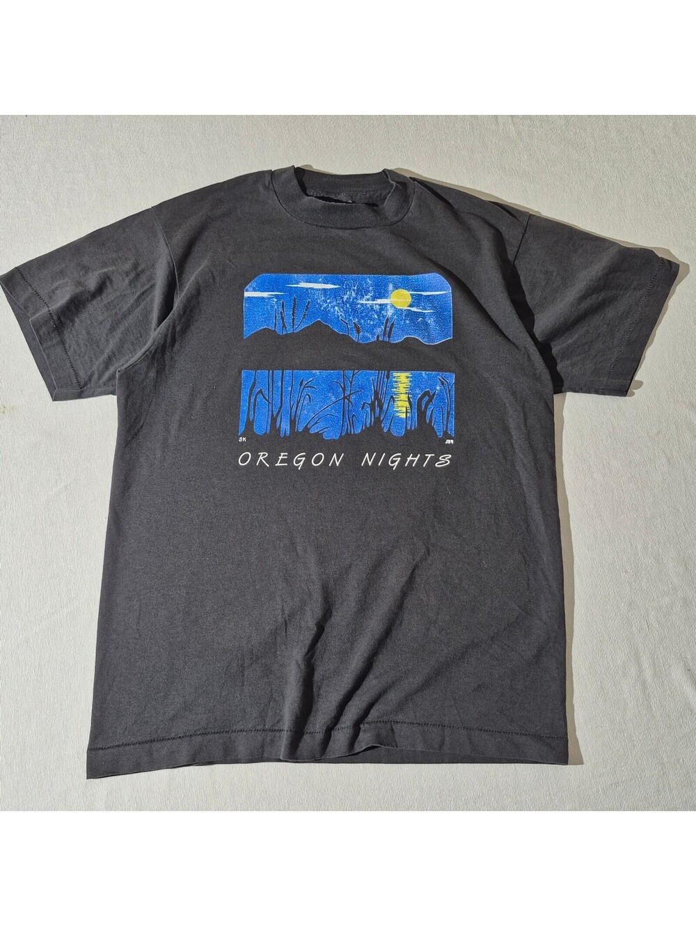 Vintage 80s Oregon Nights Art Tee L Large graphic T-shirt SK